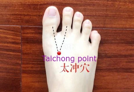 Massaging Taichong (Liver Gateway) node for 3 AM wake-up fix